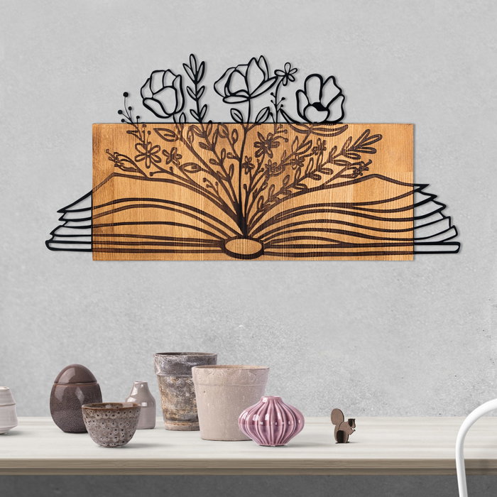 Wallity Culture Accesorio decorativo de pared de madera y metal Negro y Nogal Wallity Culture Accesorio decorativo de pared de madera y metal Negro y Nogal